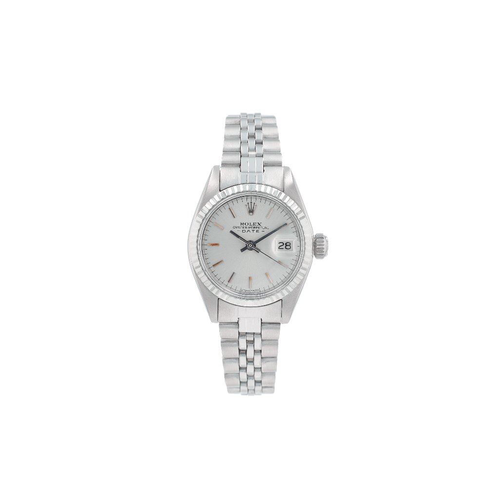 Rolex Datejust 6917 26mm Silver Index Dial Fluted Bezel Jubilee Band